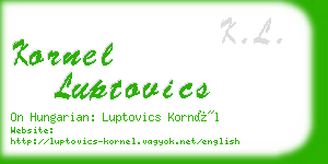 kornel luptovics business card